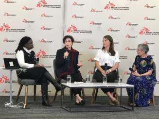 A panel discussion held by MSF on maternal mortality. 