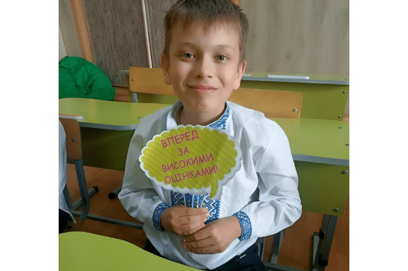 A young Ukrainian boy who received mental health support from MSF.