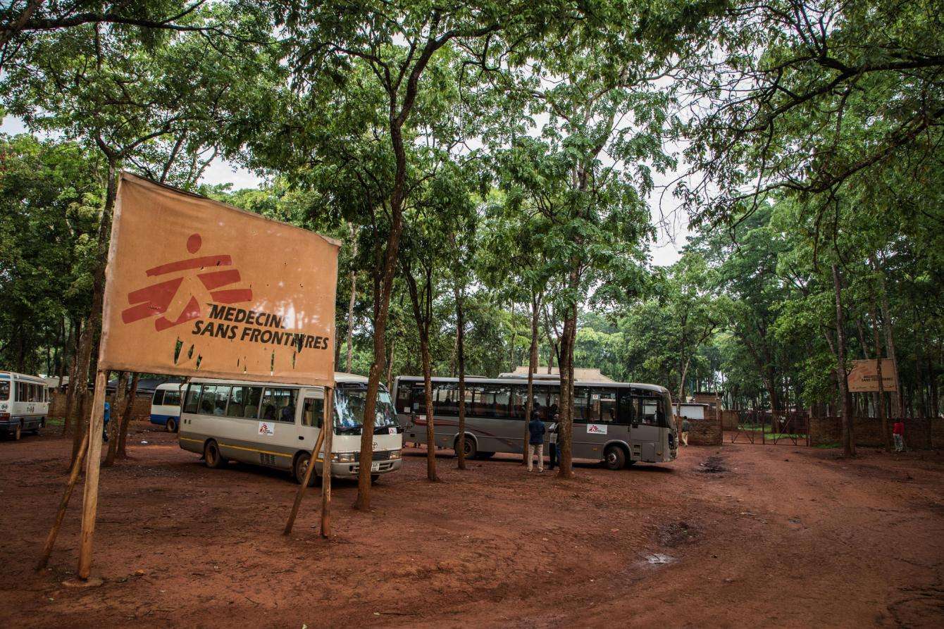 At the entrance to the MSF hospital in Nduta refugee camp.