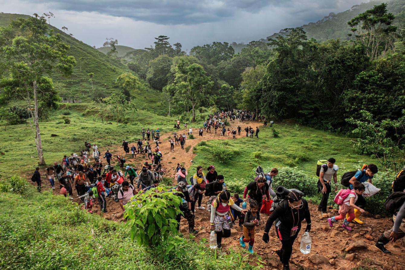 Migrants travel through Ecuador, Colombia and Panama.