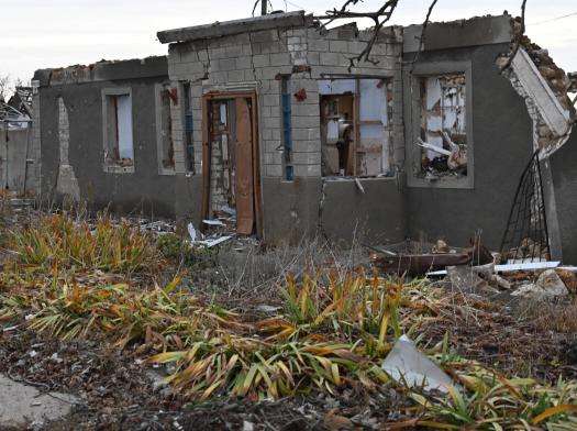 Damaged buildings in Mykolaiv region