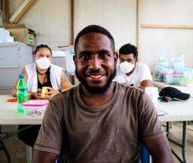 Brian Andrew goes to the MSF TB clinic in Kerema every day to take his medication under supervision. Gulf Province, Papua New Guinea, June 2019.